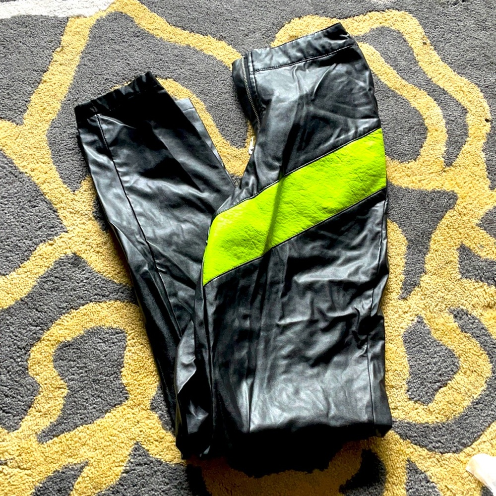 PLT HIGH WAISTED LEATHER PANTS SIZE 4